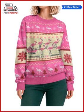 🎅 Ugly Christmas Sweater Funny Knit Xmas Pullover Women Men Holiday